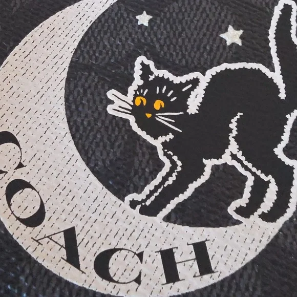 NWOT Coach Black Cat & Moon Signature Corner Zip Wristlet/Wallet π€πββ¬οΈπππβ€οΈ - Picture 3 of 13